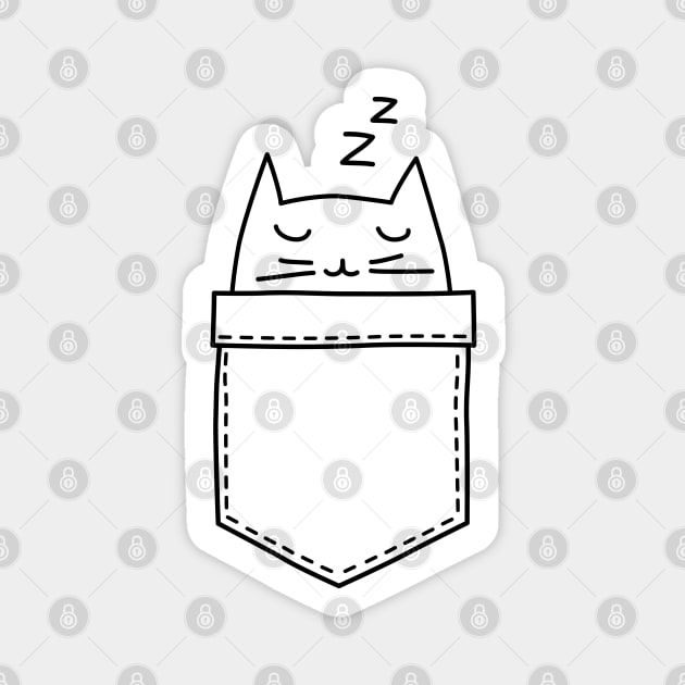 Cat sleeping in the pocket Sticker by beakraus